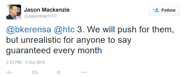 HTC monthly sotftwer